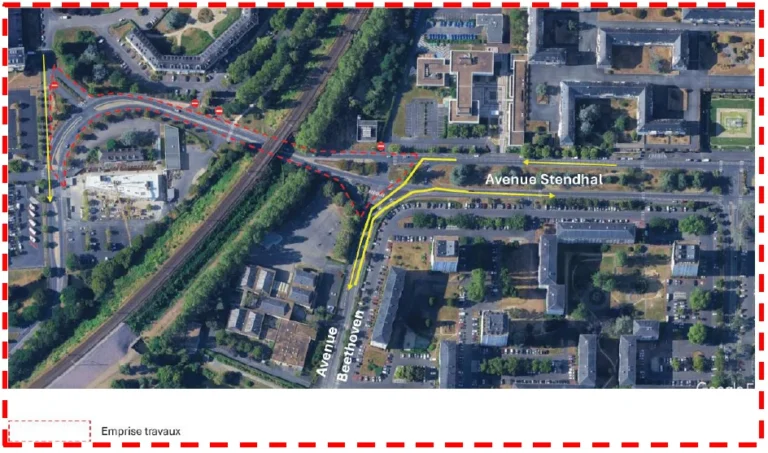 Tours : l'avenue Stendhal fermée pour le tramway, voici vos nouveaux itinéraires