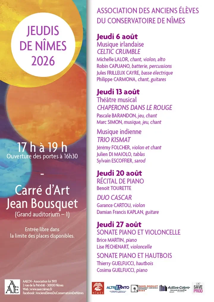 Jeudis de Nîmes : concert classique gratuit le 27 août